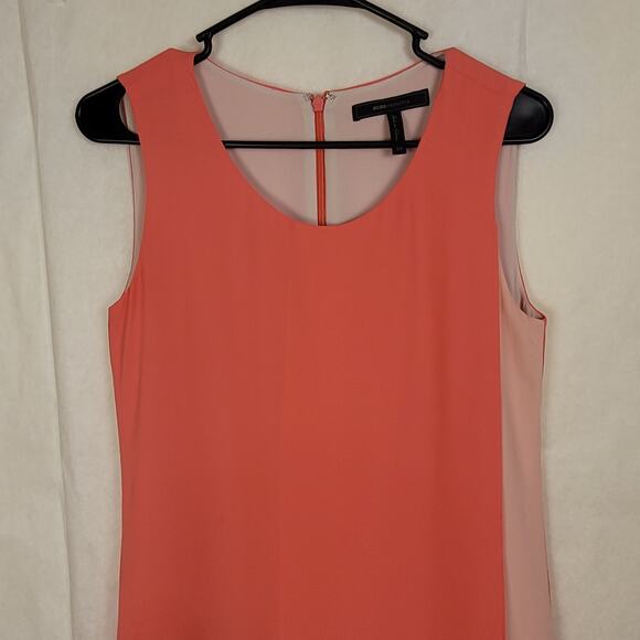 BCBGMAXASRIA Haley coral pink colorblock sheath dress Size 2 Mod Retro 70s - Picture 4 of 7